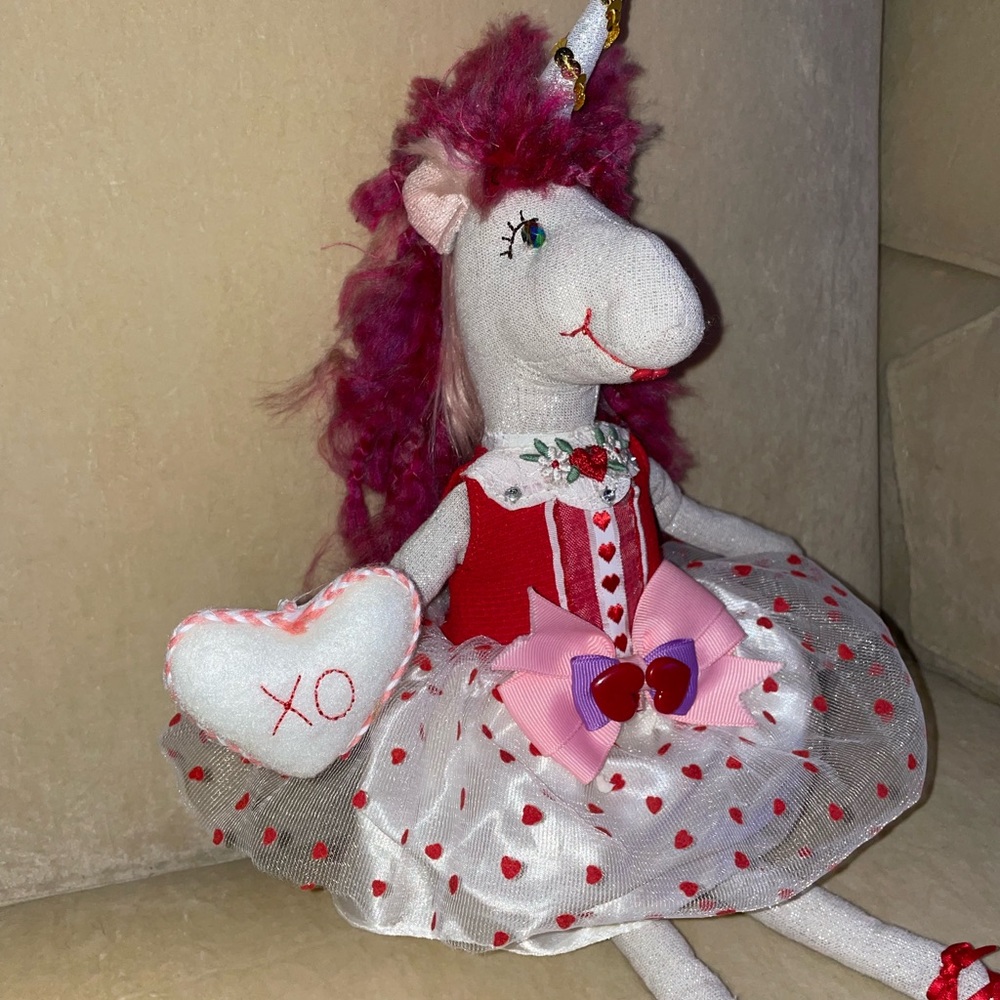 Unicorn Valentine Art Doll